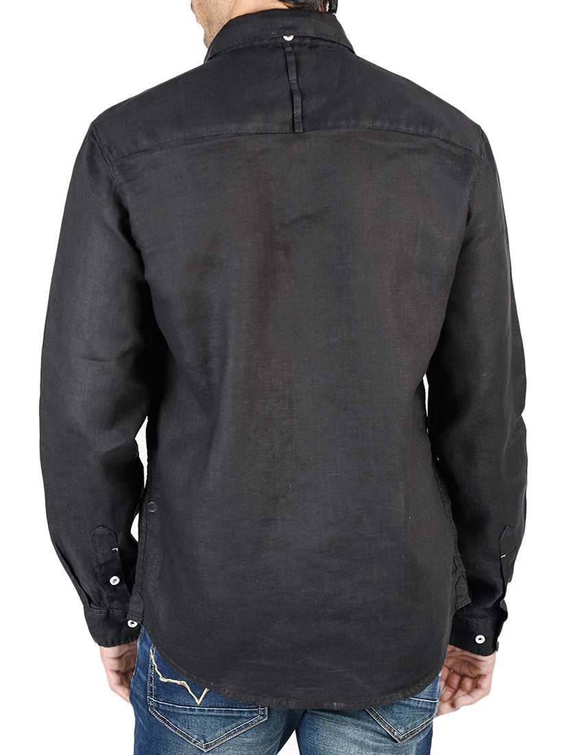 black cotton casual shirt - 13910037 - Standard Image - 2