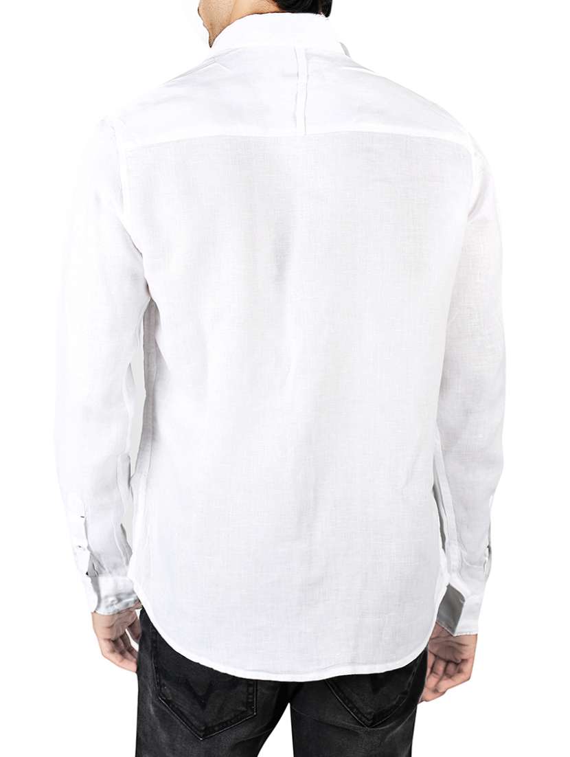 white cotton casual shirt - 13910039 - Standard Image - 2