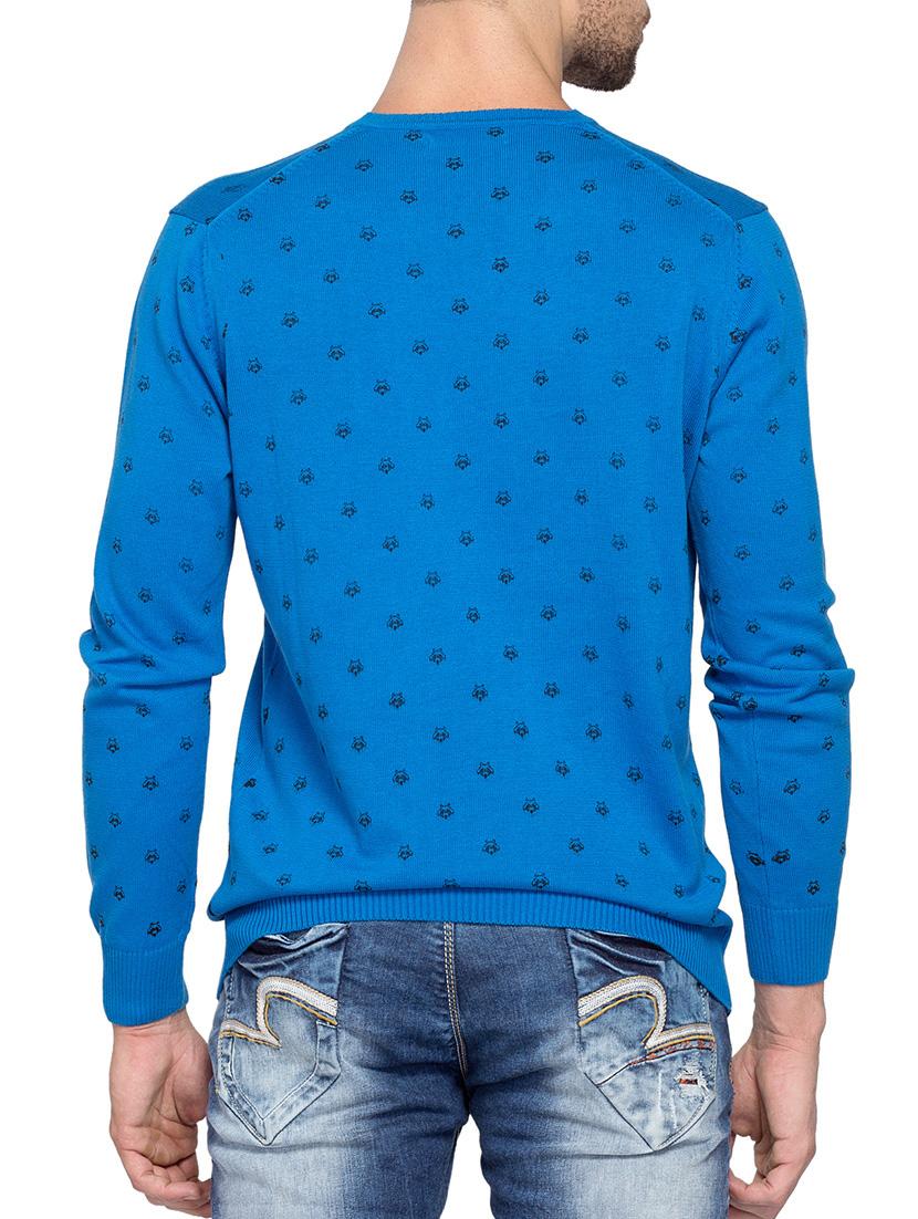 blue printed cotton pullover - 13910129 - Standard Image - 2