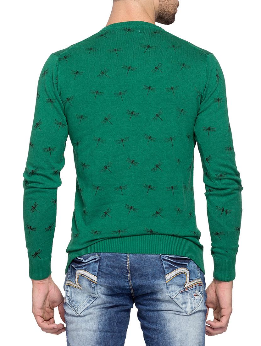 dark green cotton printed pullover - 13910130 - Standard Image - 2