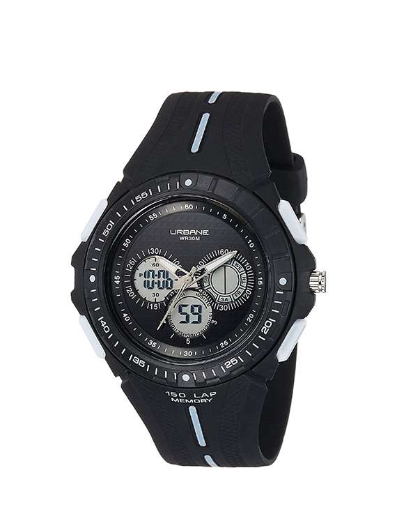 maxima black dial digital watch for men - u-35072ppan