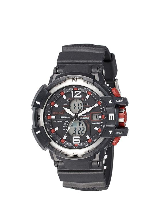 maxima black dial digital watch for men - u-35020ppan