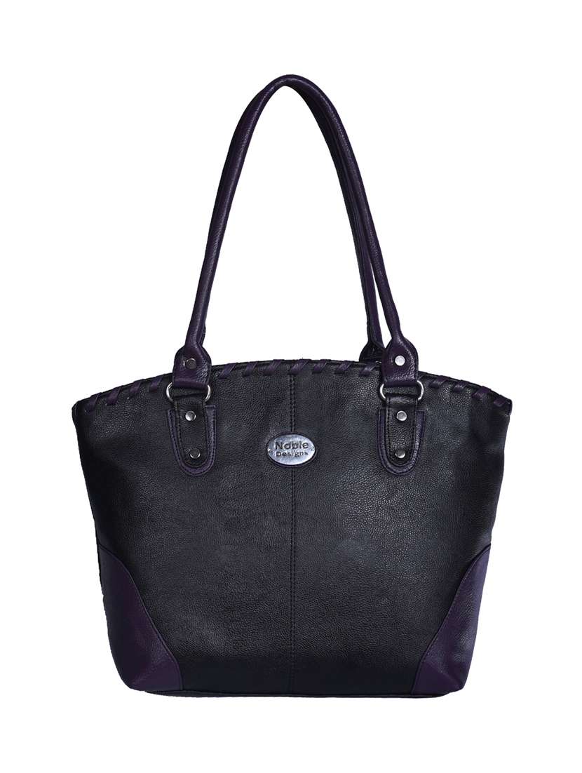 black leatherette  regular handbag