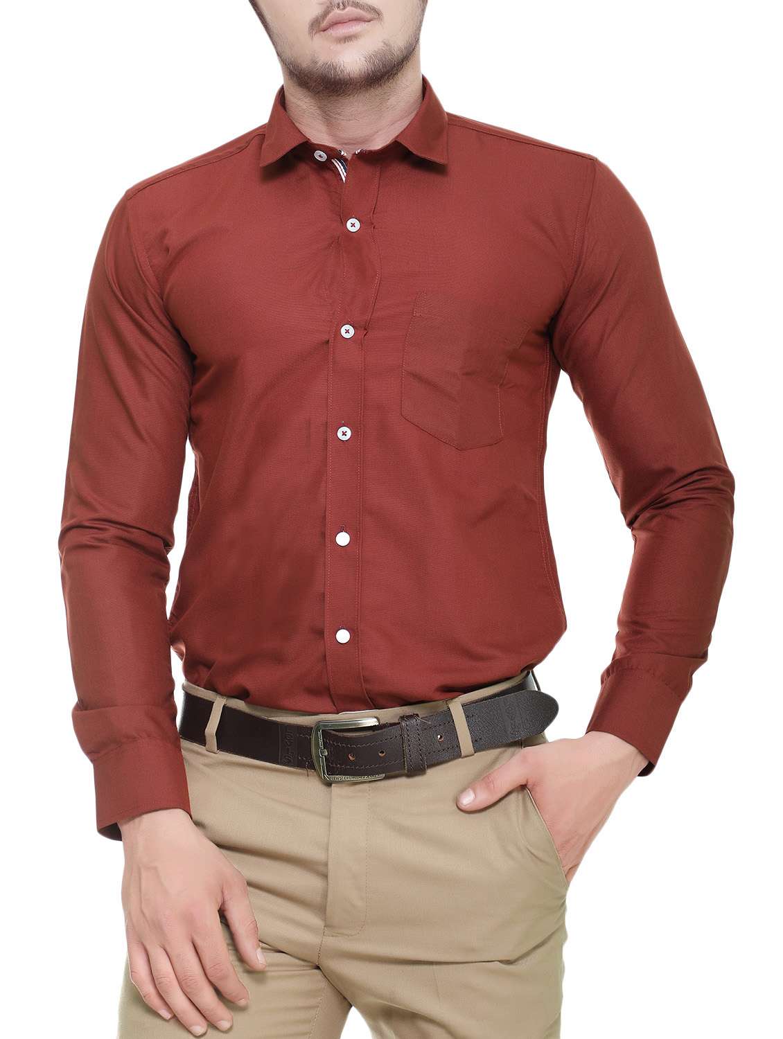 red cotton casual shirt