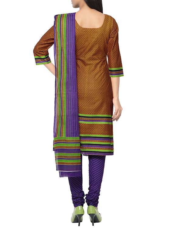 brown cotton dress material - 13921130 -  Standard Image - 2