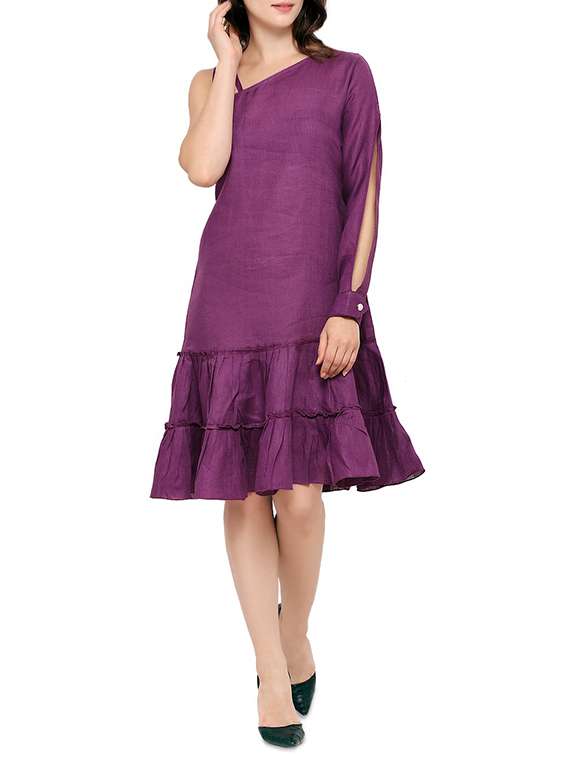 women's tiered dress solid dress