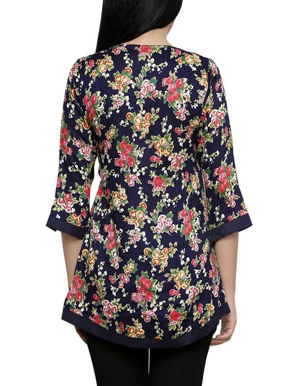 multicolored floral printed rayon regular top - 13932484 - Standard Image - 2