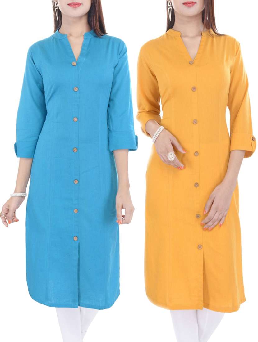 multi colored cotton combos kurta