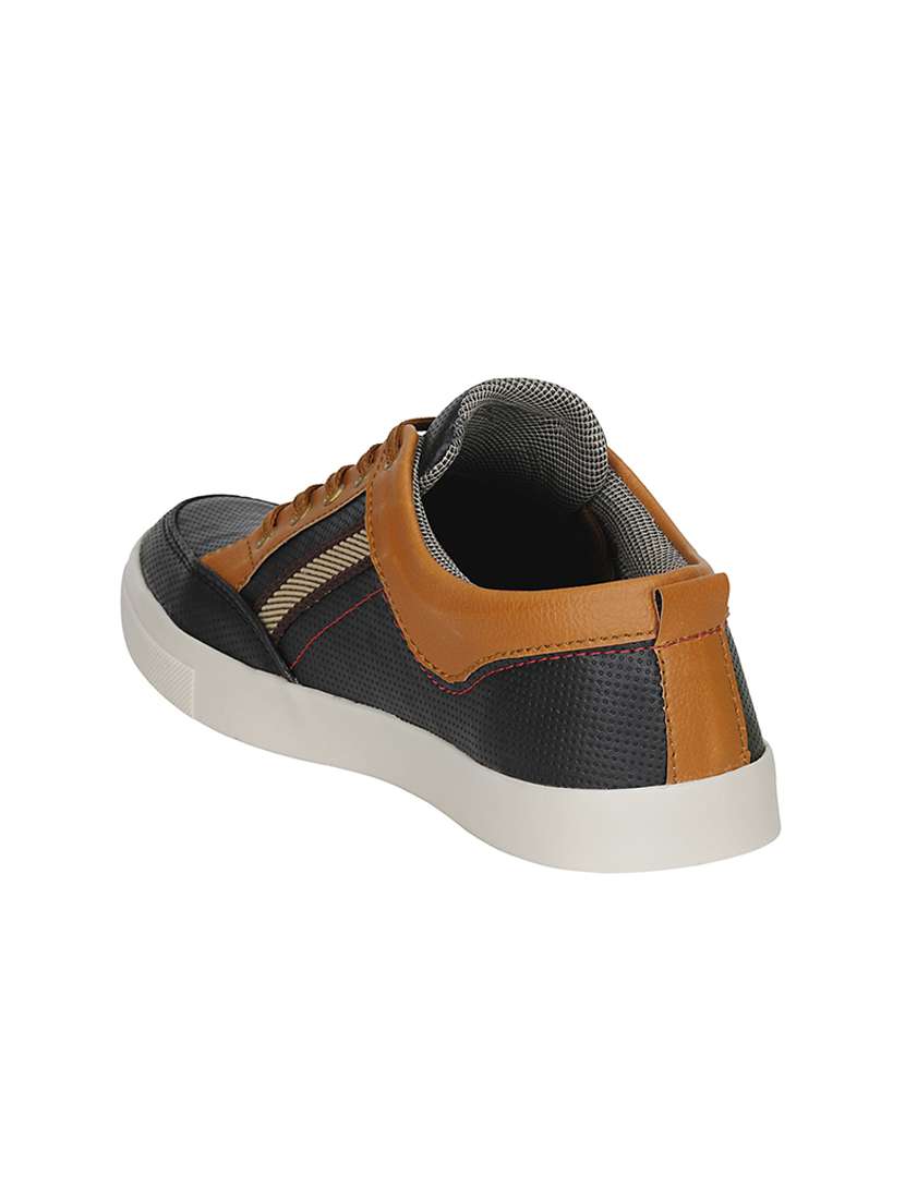 black leatherette lace up sneaker - 13934846 - Standard Image - 2