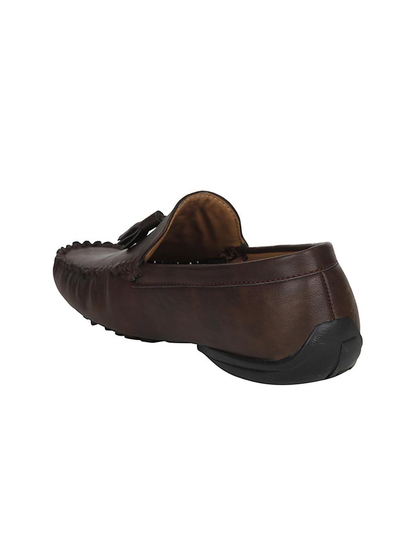 brown leatherette slip on loafer - 13936398 - Standard Image - 2