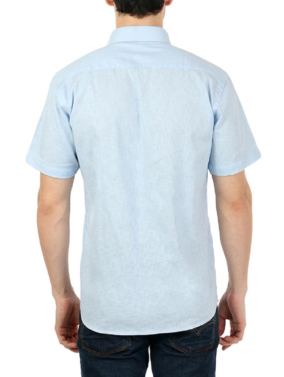 blue cotton blend casual shirt - 13941289 - Standard Image - 2