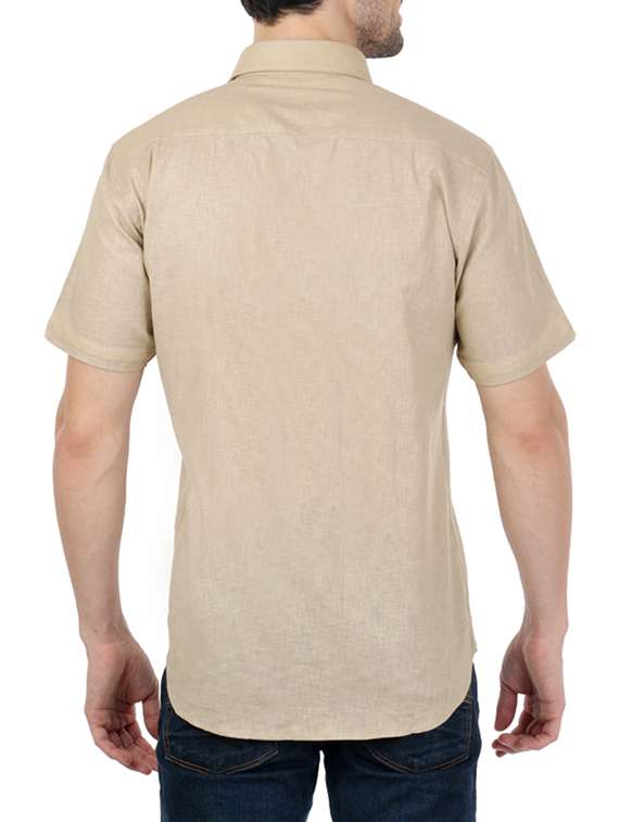beige cotton blend casual shirt - 13941291 -  Standard Image - 2