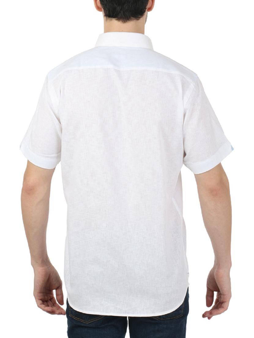 white cotton blend casual shirt - 13941293 - Standard Image - 2