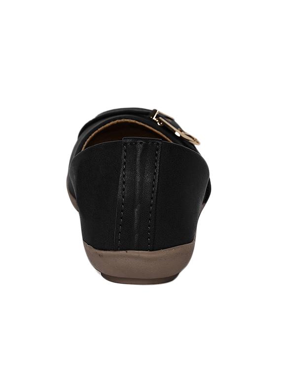 black faux leather slip on ballerina - 13942065 - Standard Image - 2