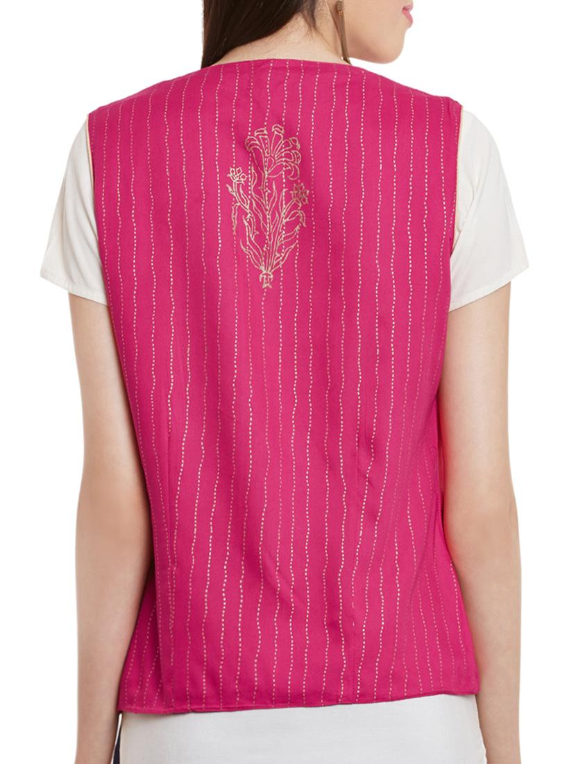 pink cotton printed jacket - 13947164 - Standard Image - 2