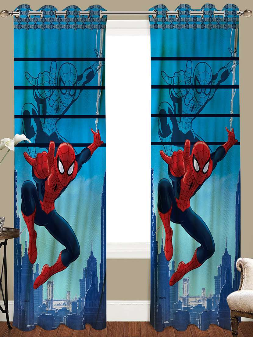 marvel spider man kids set of 2 long door curtain