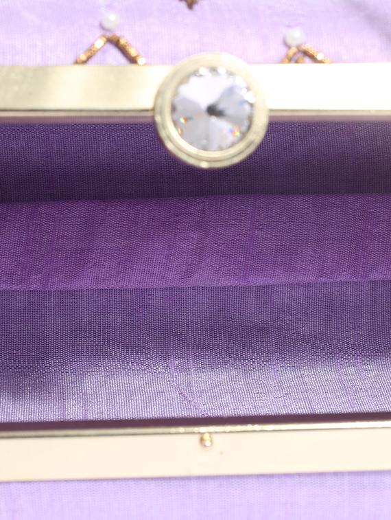 purple metal structured clutch - 13949077 - Standard Image - 2