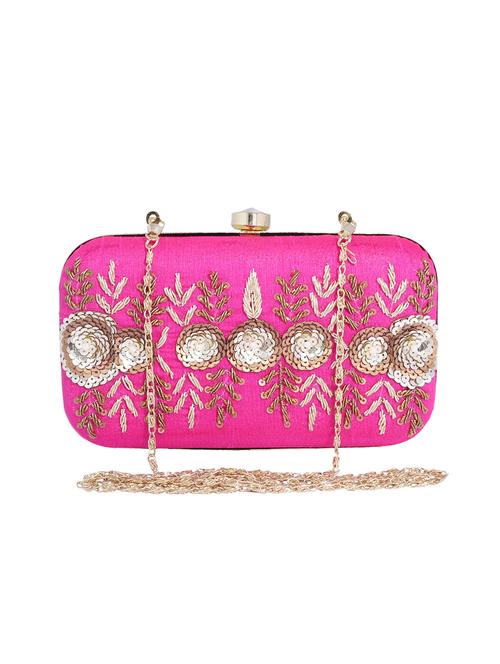 pink metal clutch - 13949080 - Standard Image - 0