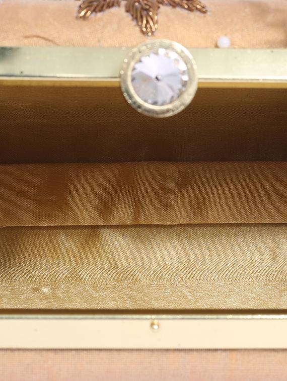 beige metal clutch - 13949081 - Standard Image - 2