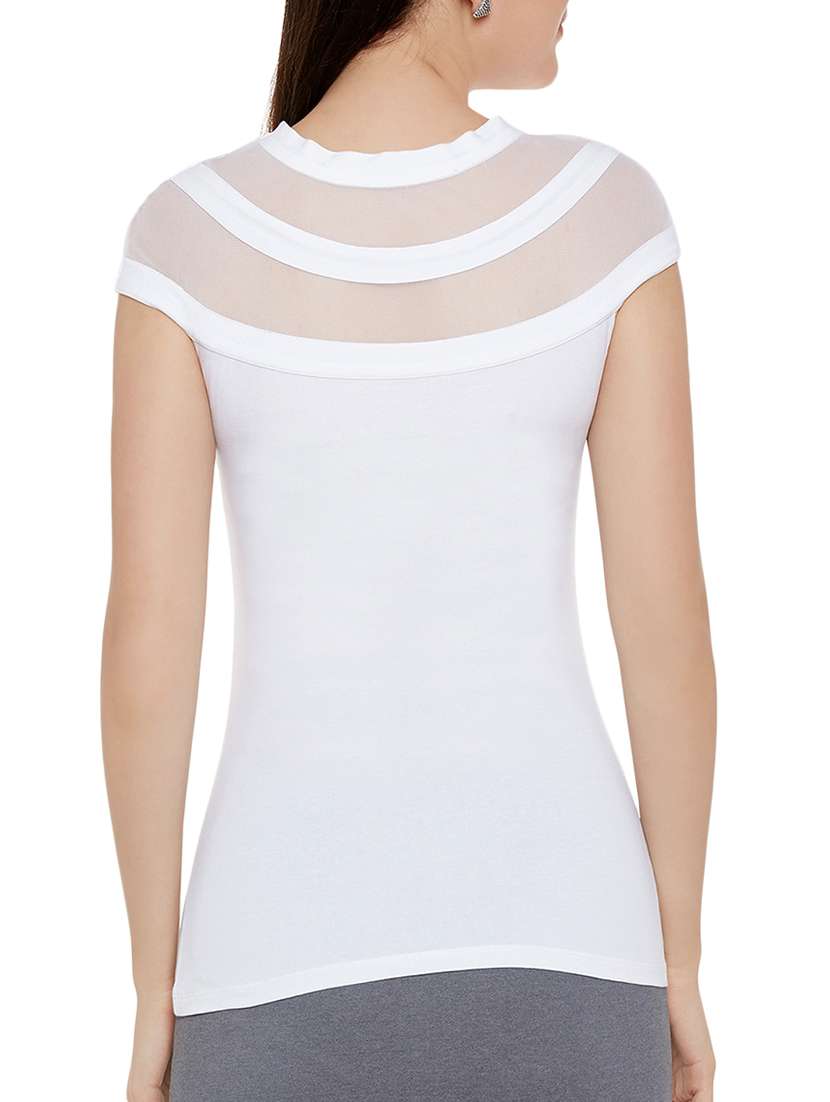 sheer detail cape sleeved top - 13950805 -  Standard Image - 2