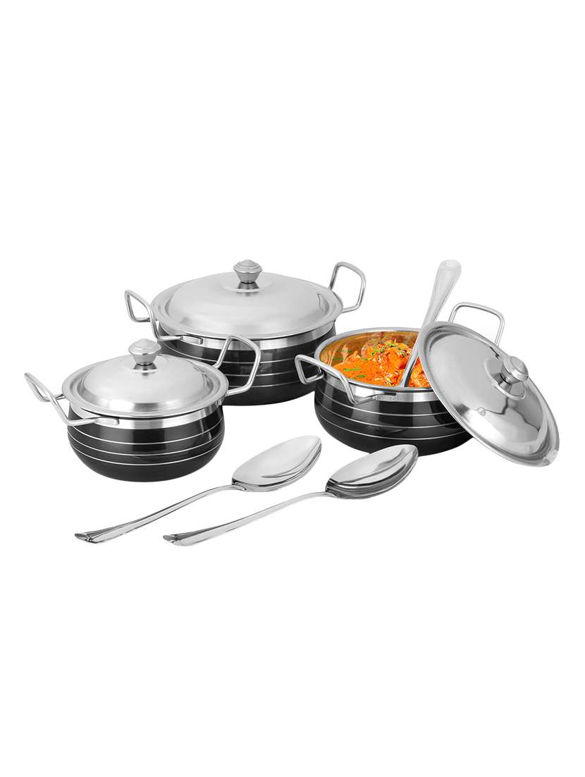 black set of 6 serving sets