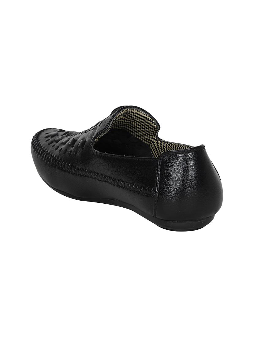 black leatherette slip on loafer - 13959873 - Standard Image - 2