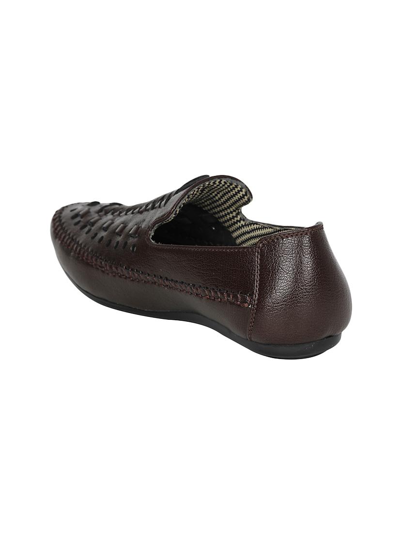 brown leatherette slip on loafer - 13959874 - Standard Image - 2
