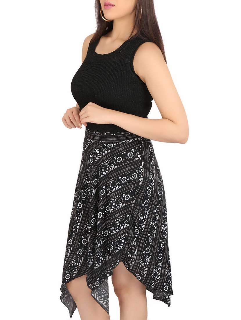 black viscose asymmetric skirts - 13959947 -  Standard Image - 2