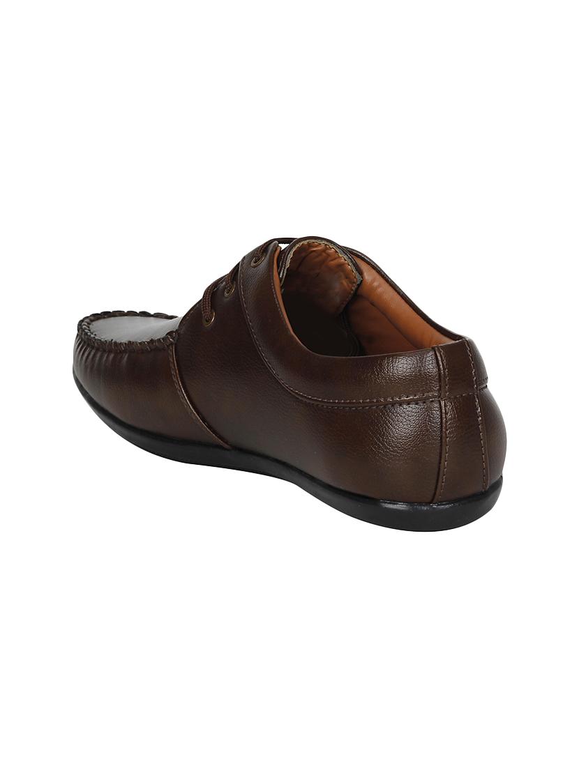 brown leatherette lace up shoe - 13960088 - Standard Image - 2