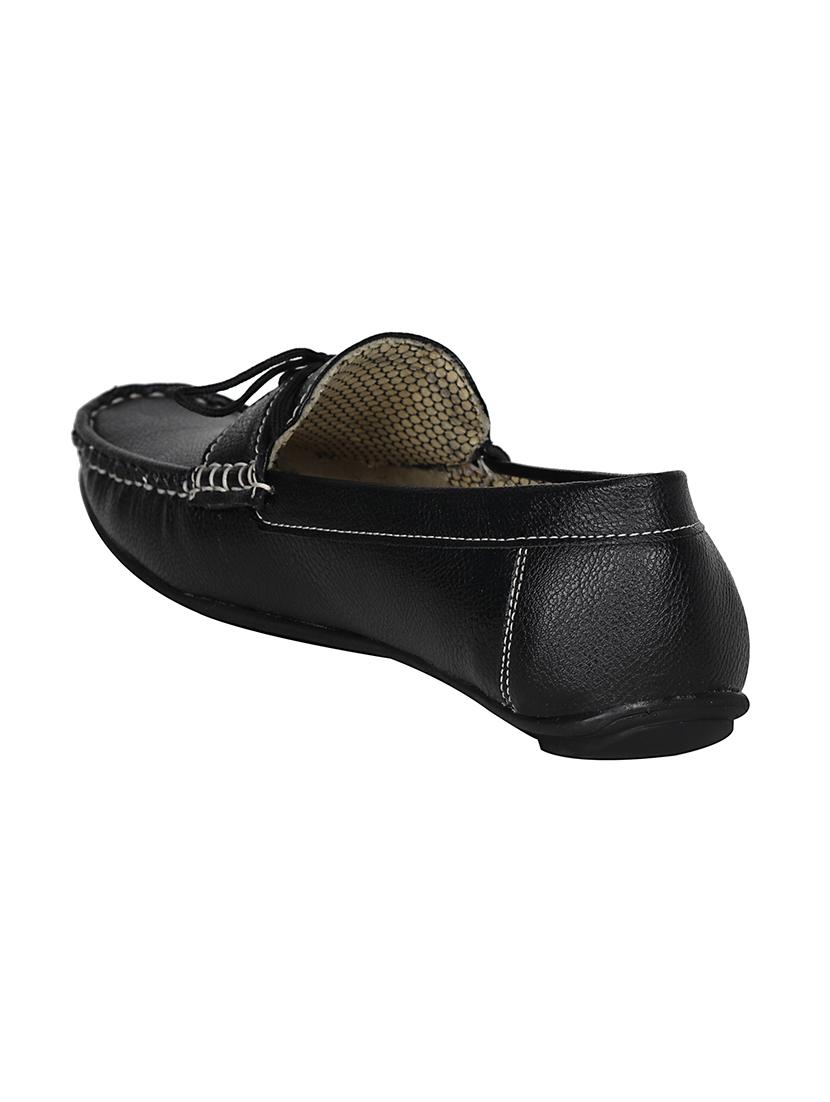 black leatherette slip on moccasin - 13960098 - Standard Image - 2