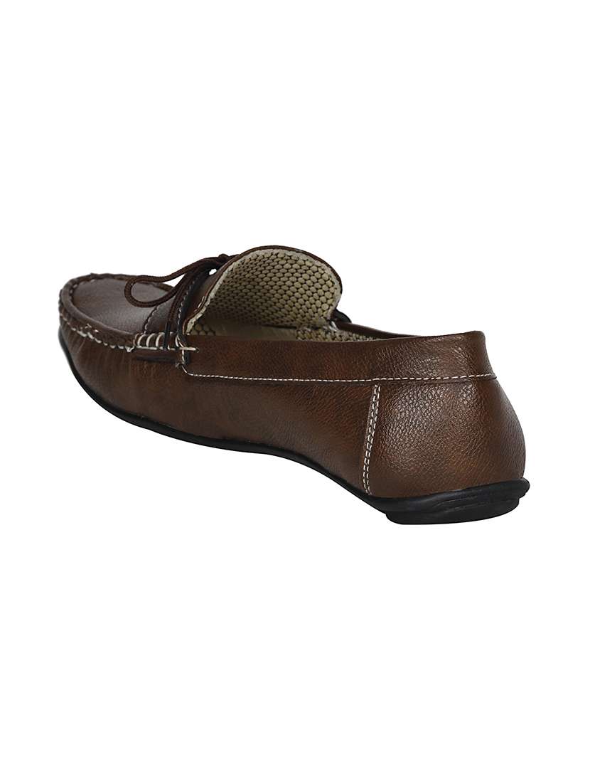 brown leatherette slip on moccasin - 13960099 -  Standard Image - 2