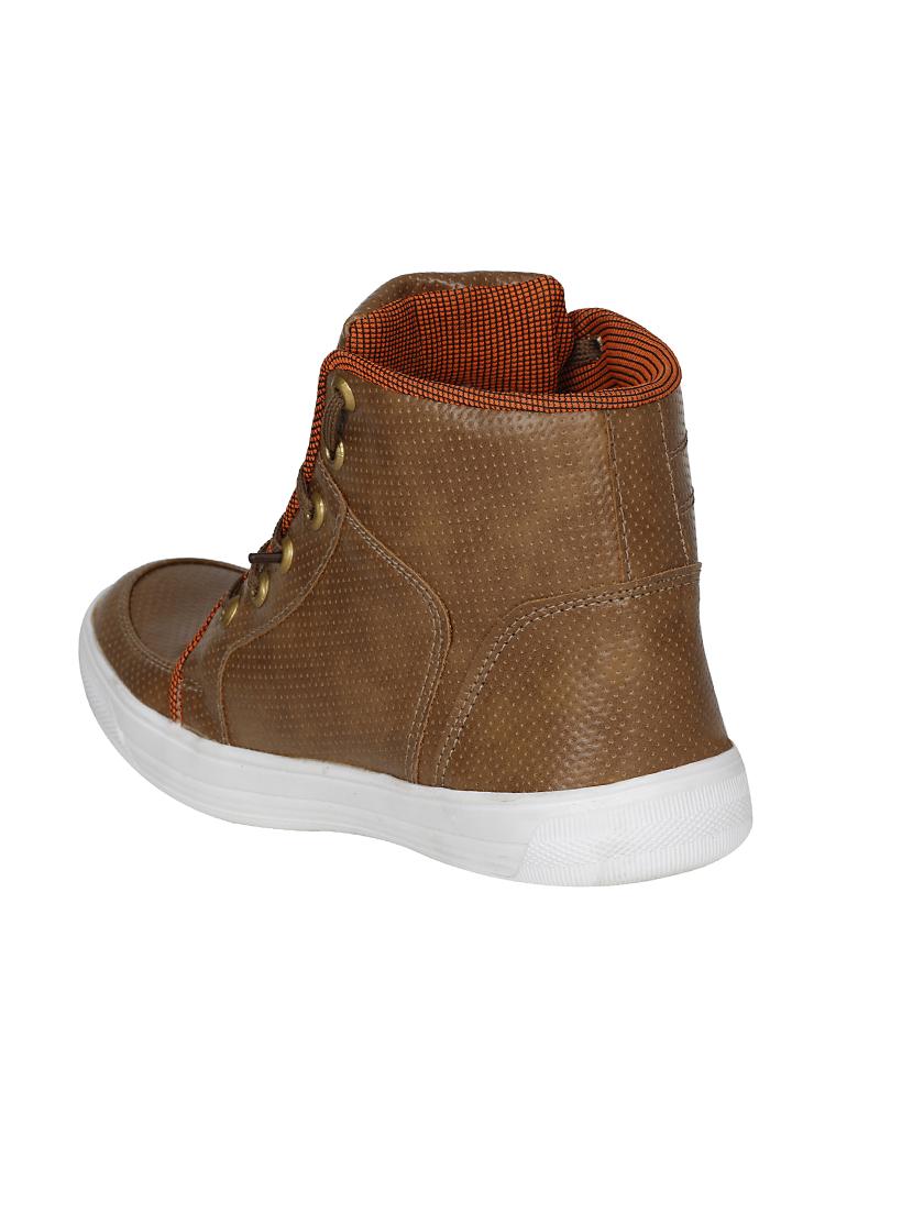 brown leatherette lace up sneaker - 13960101 - Standard Image - 2