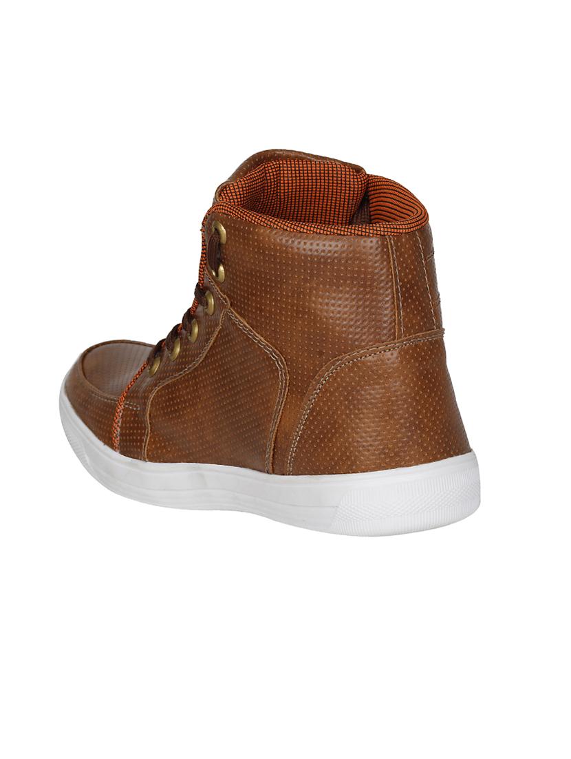 tan leatherette lace up sneaker - 13960103 - Standard Image - 2
