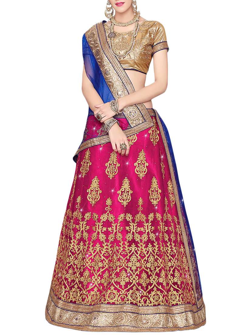 gold embroidered a-line lehenga