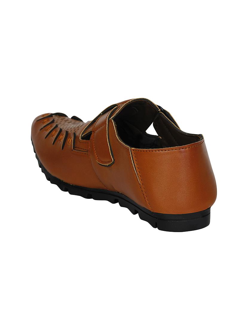 tan leather slip on sandal - 13961005 - Standard Image - 2