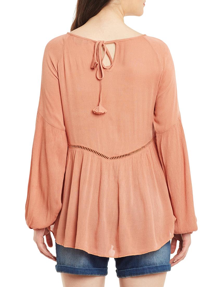 embroidered detail lace detail top - 13965448 - Standard Image - 2
