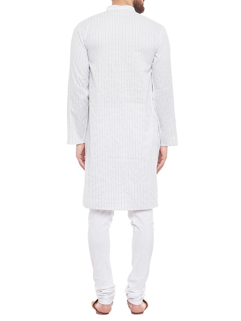 white cotton long kurta - 13968106 - Standard Image - 2