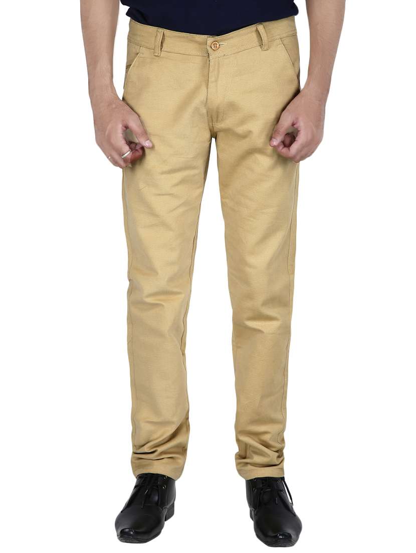 beige cotton chinos casual trousers