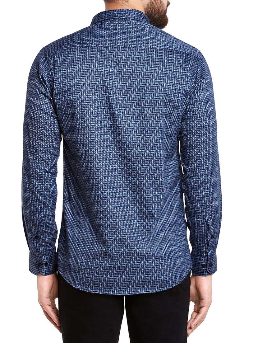 blue cotton blend casual shirt - 13974397 - Standard Image - 2