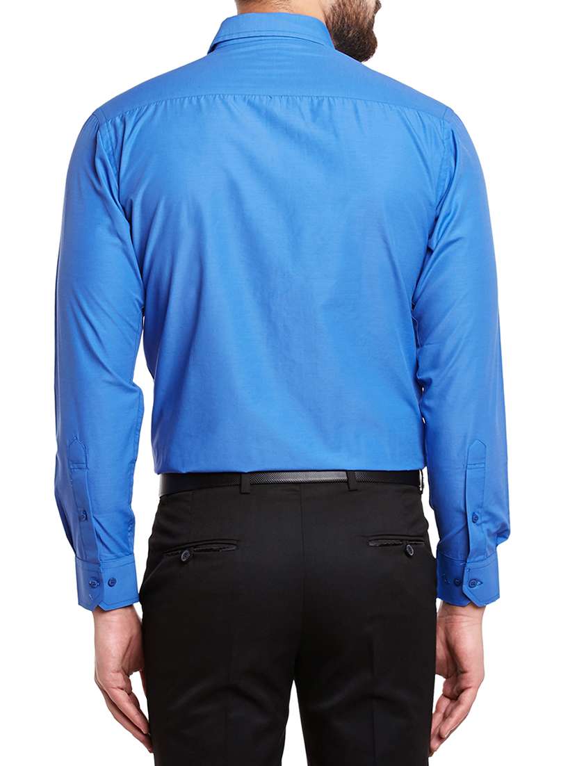blue cotton blend formal shirt - 13974406 - Standard Image - 2
