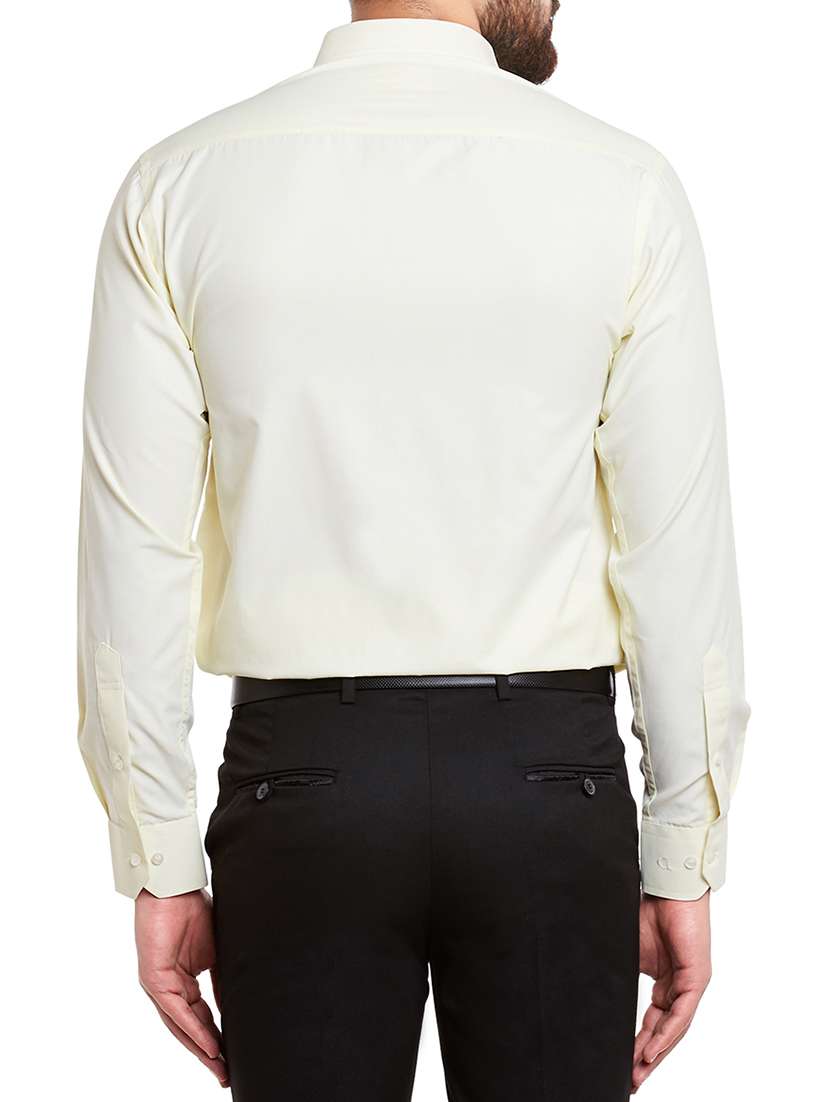 yellow cotton blend formal shirt - 13974407 - Standard Image - 2