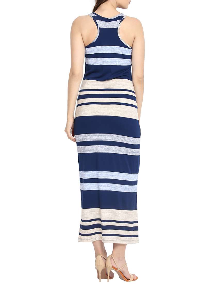 Square Neck Striped Maxi Dress - 13974448 -  Standard Image - 2