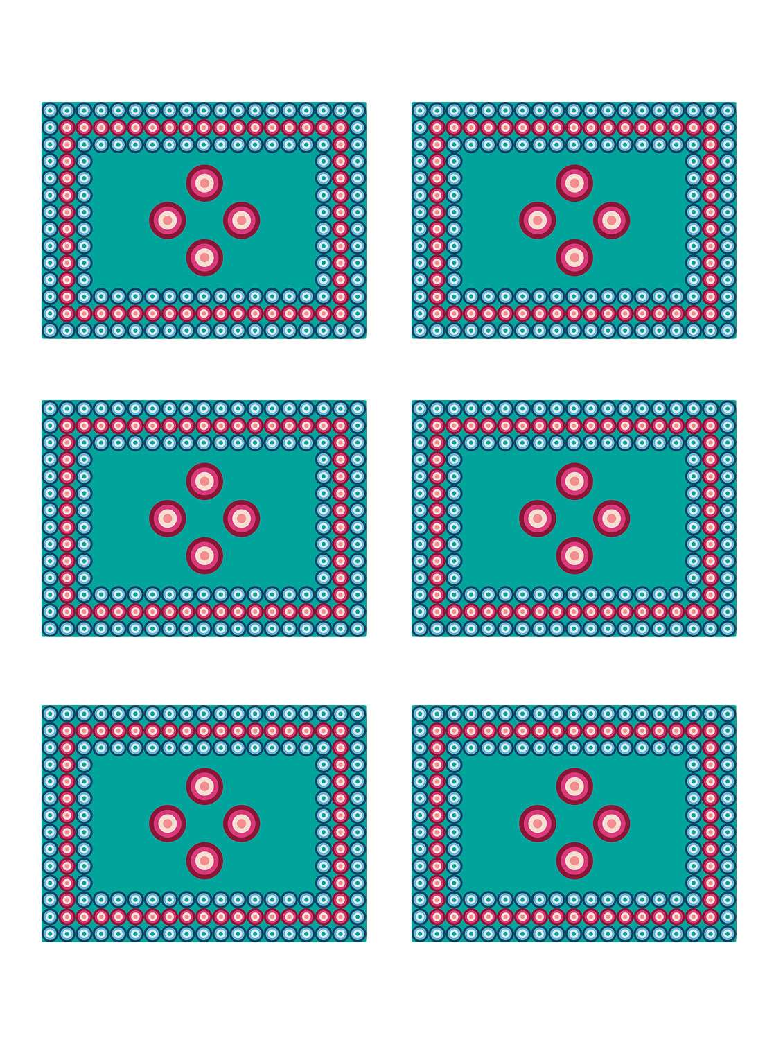 ambbi collections printed polyester set of 6 placemats