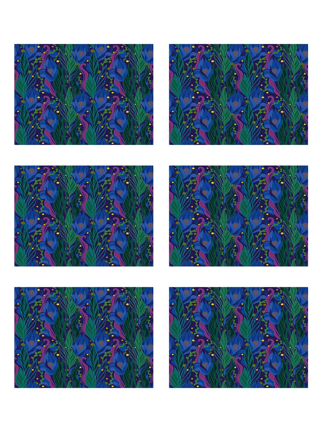 ambbi collections printed polyester set of 6 placemats