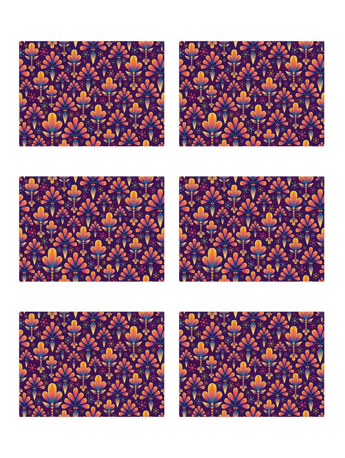 ambbi collections printed polyester set of 6 placemats