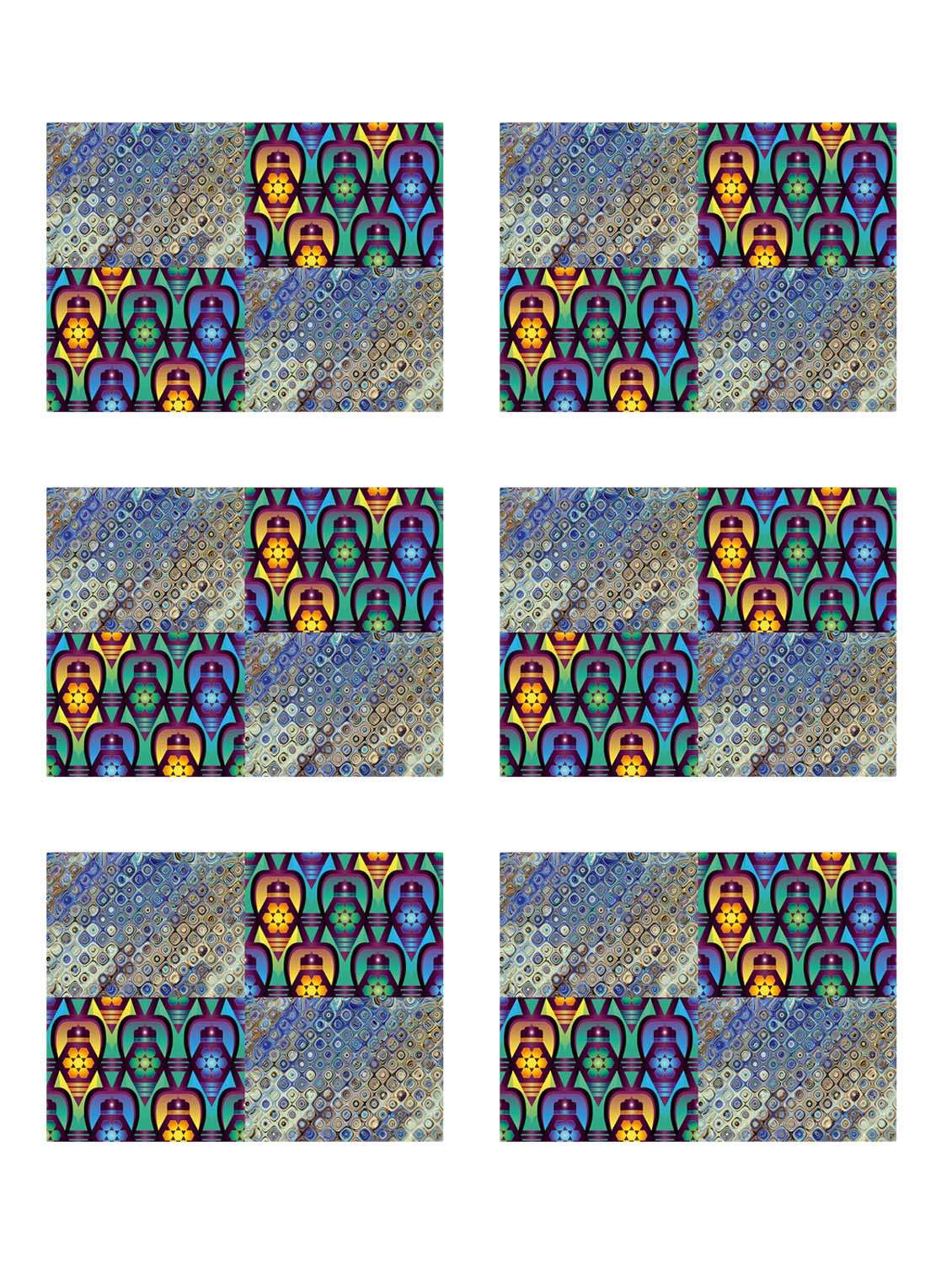 ambbi collections printed polyester set of 6 placemats