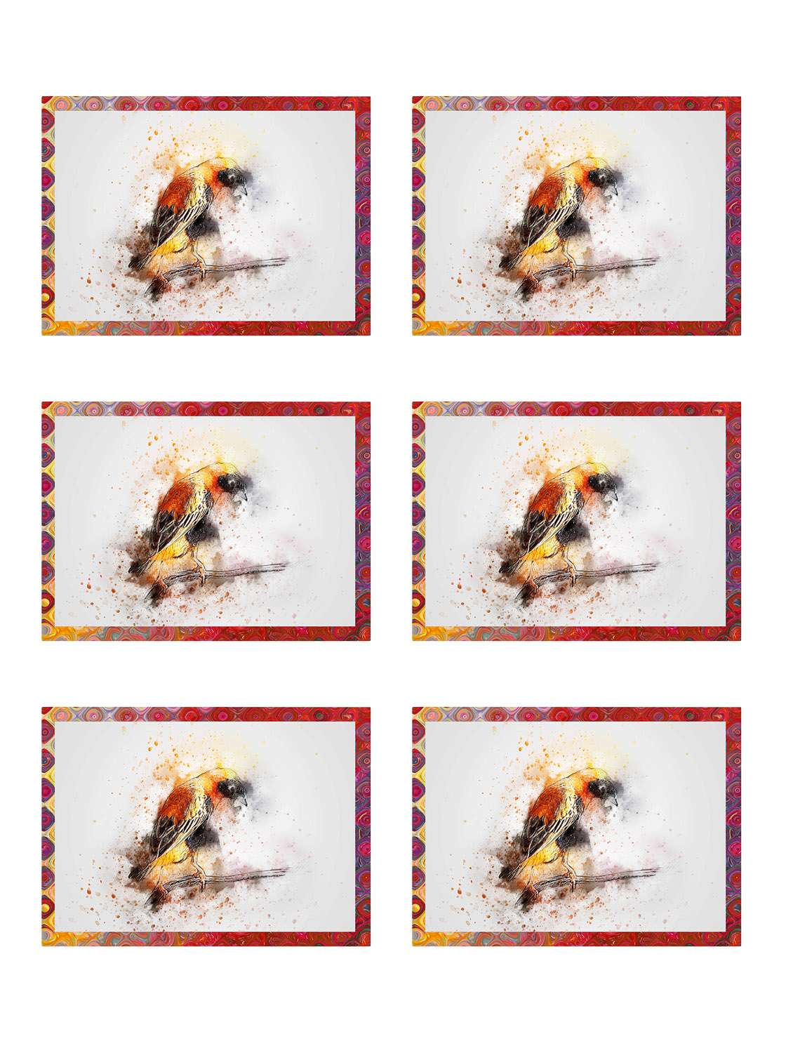 ambbi collections printed polyester set of 6 placemats