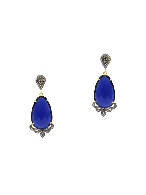 blue brass drop earrings - 13977066 -  Standard Image - 0