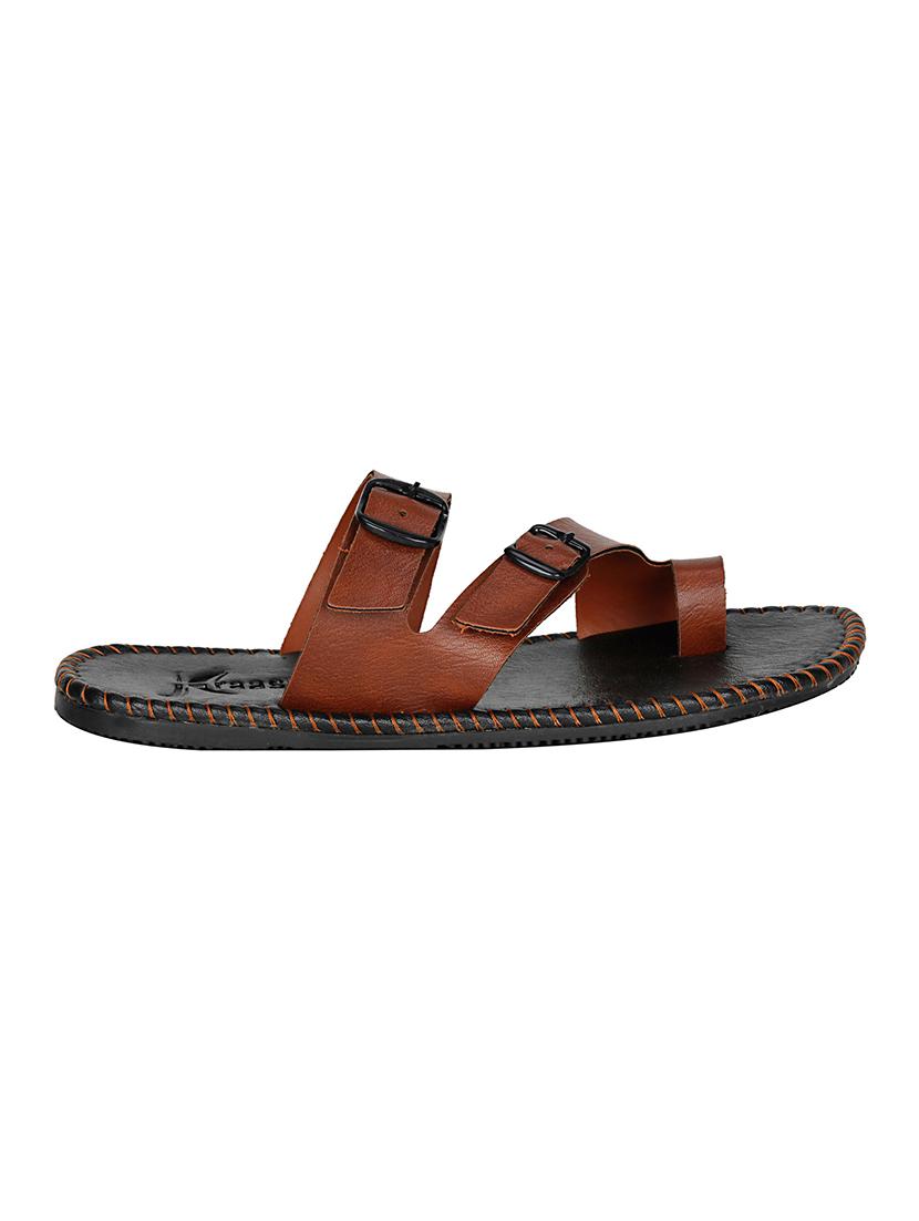 brown leatherette slip on slipper - 13977238 - Standard Image - 2