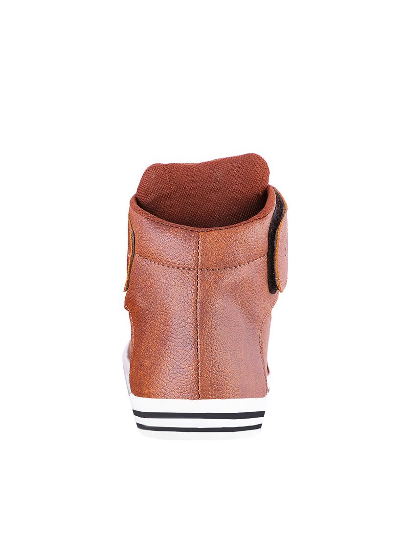 brown leatherette lace up sneaker - 13979080 - Standard Image - 2